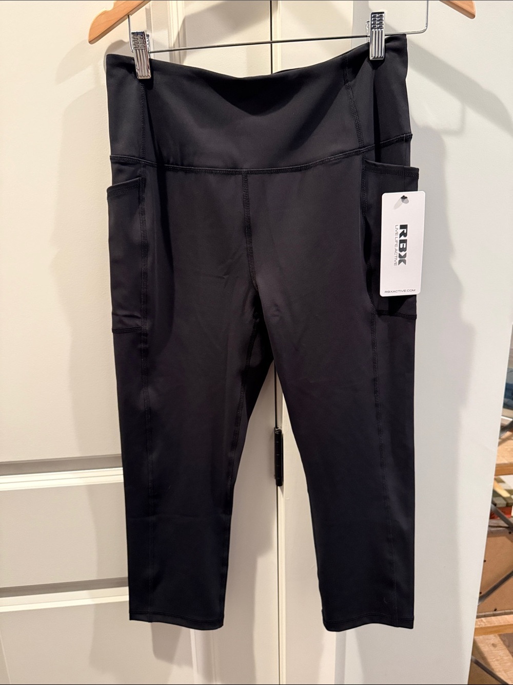 RBX woman’s Black Capri Leggings with Side Pockets